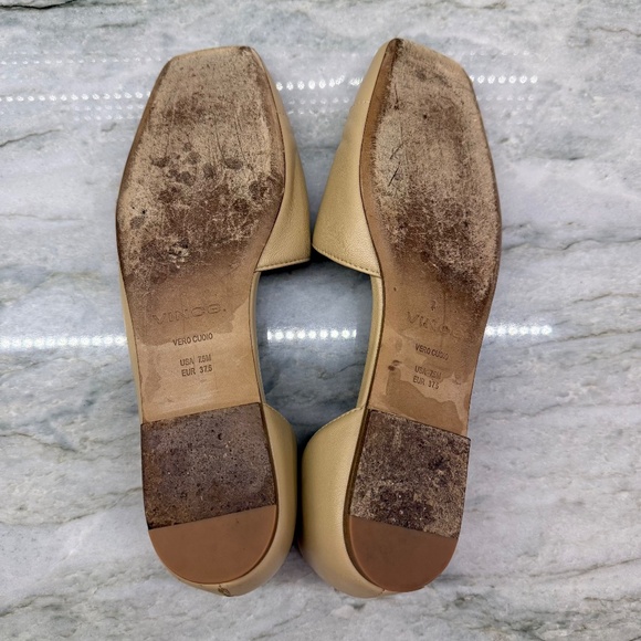 Vince Cyder Cappuccino Leather Flats Size 7.5 EUR 37.5 - Picture 8 of 9